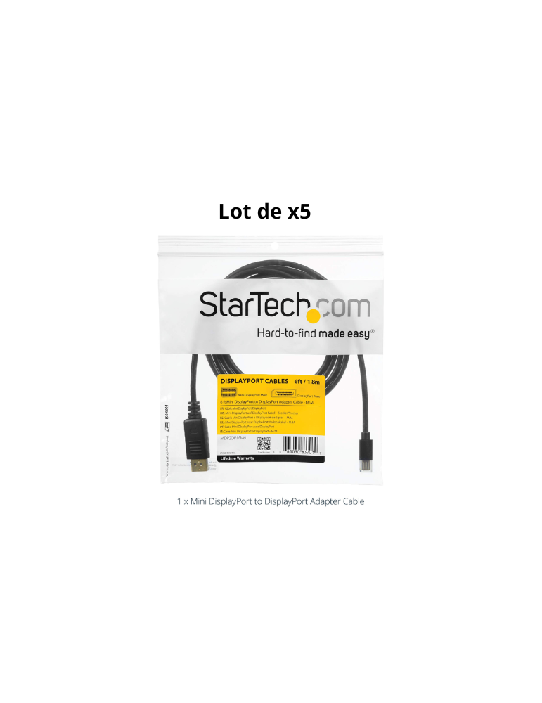 Câble Startech DisplayPort mâle vers DisplayPort mâle mini 1.8m Neuf