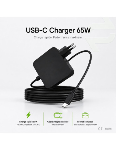 Chargeur USB-C - 65W - Neuf